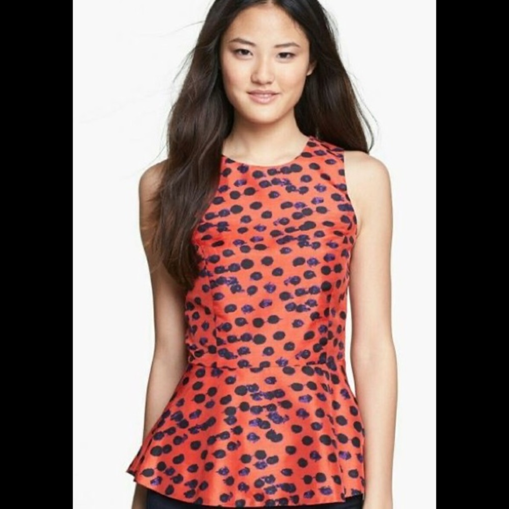 Kensie Red Peplum Blouse